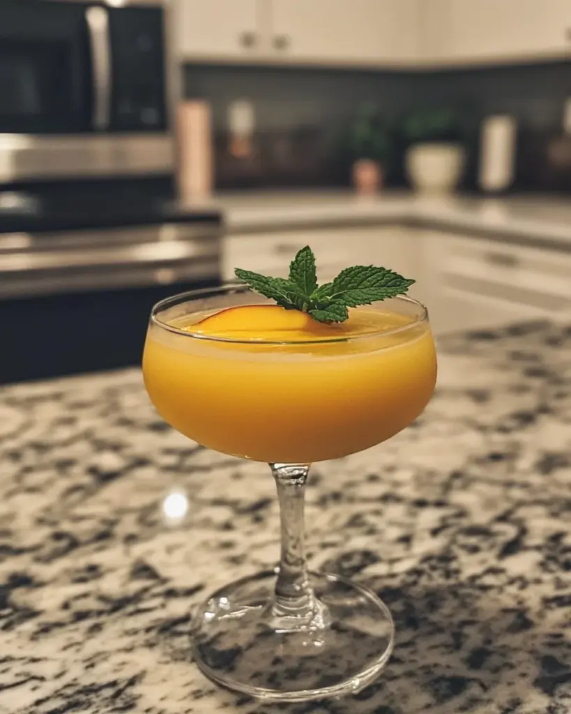 Golden Glow Peach Bellini Mocktail