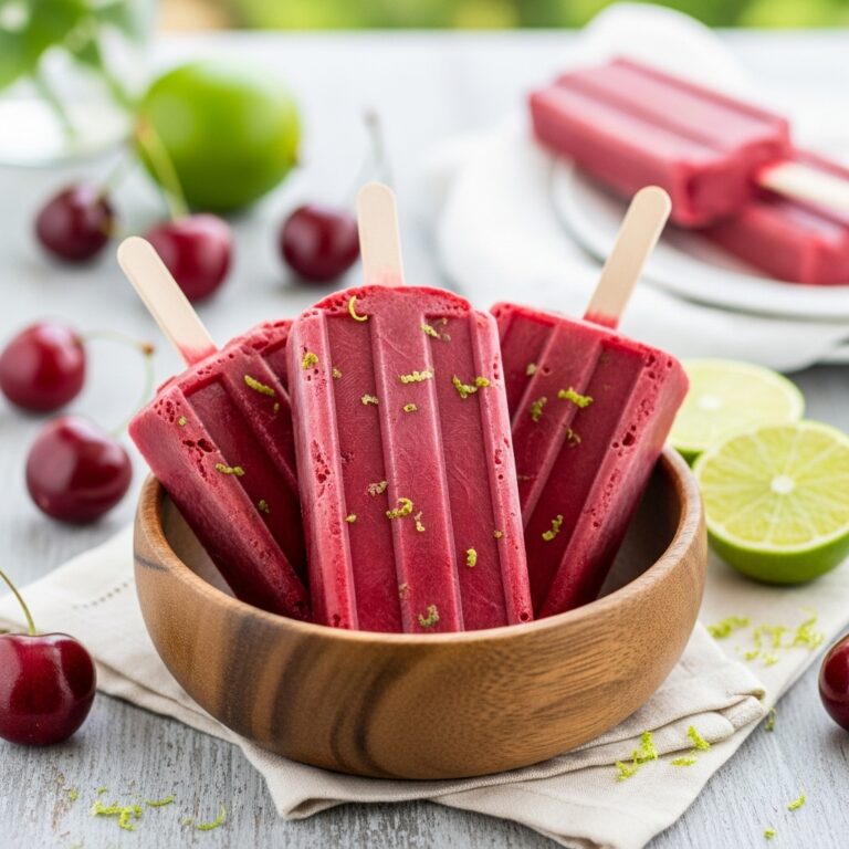 Cherry Limeade Bomb Popsicles