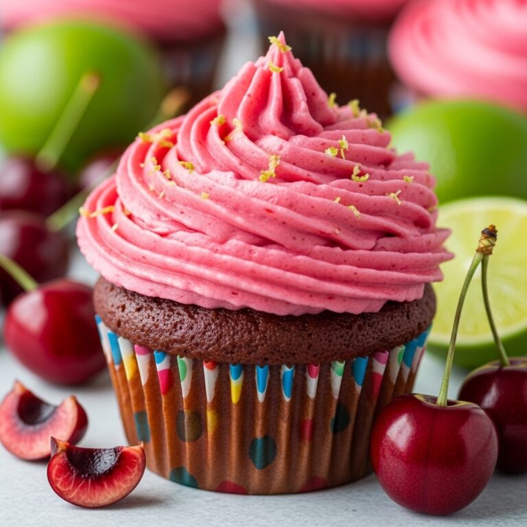 Cherry Limeade Explosion Cupcakes