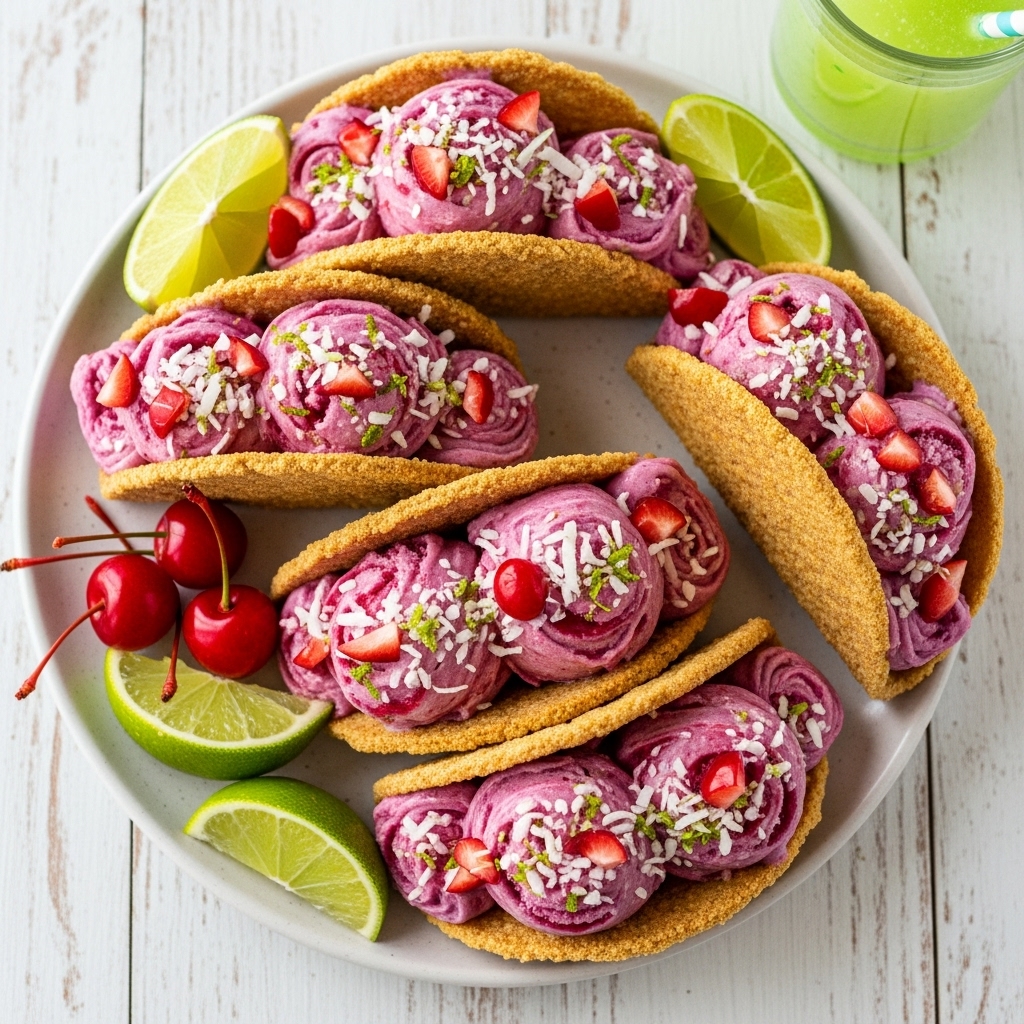 Cherry Limeade Ice Cream Tacos