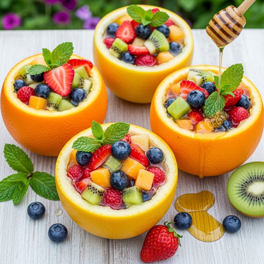 Refresher-Filled Fruit Shells
