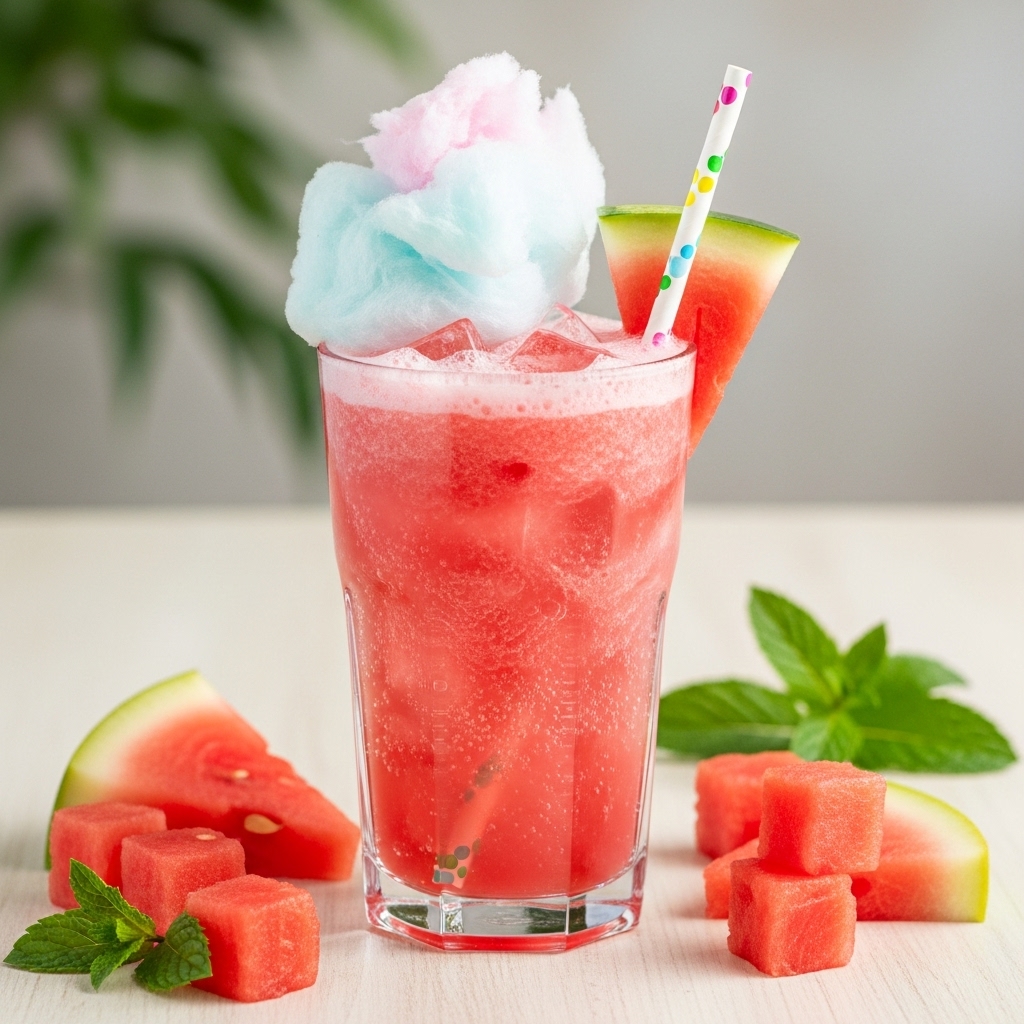 Sparkling Watermelon Cotton Candy Drink
