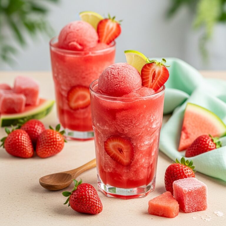 Watermelon Strawberry Sorbet Slush