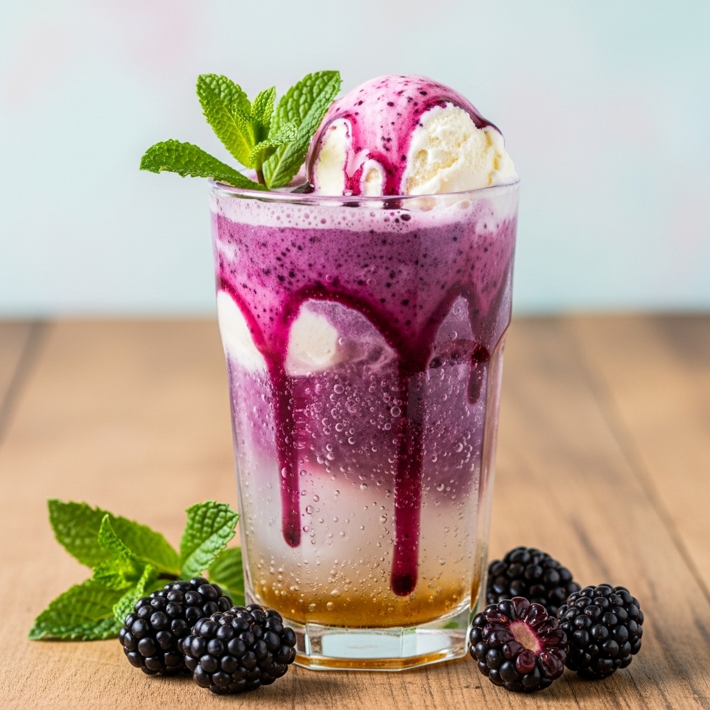 Blackberry Honey Ice Cream Float