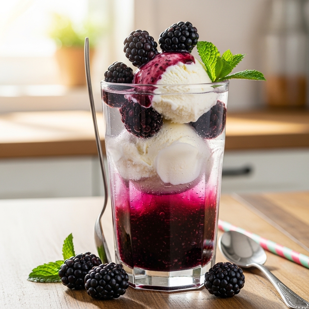 Blackberry Honey Ice Cream Float