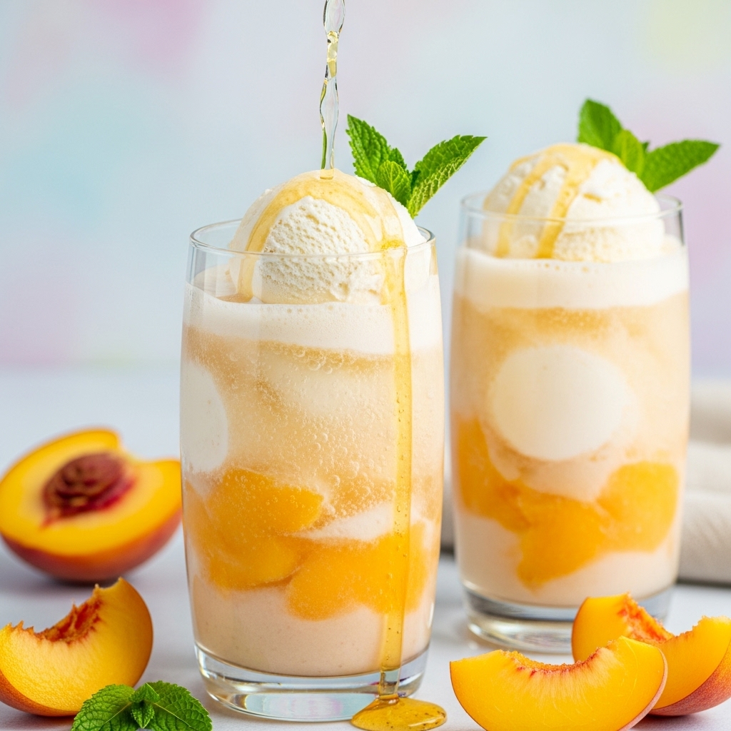 Frozen Peach Cream Float