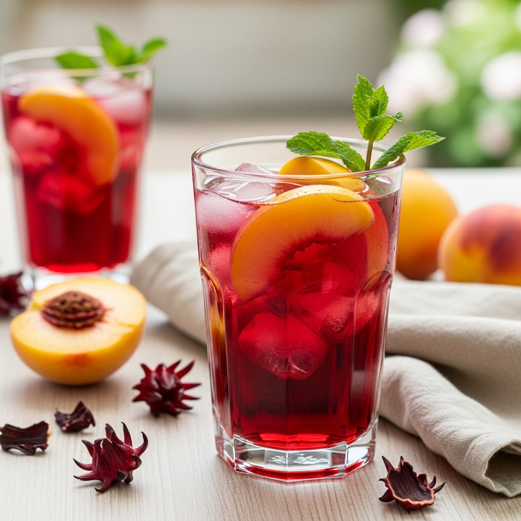 Peach Hibiscus Sparkling Tea
