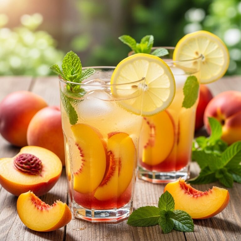 Peach Lemonade with Mint
